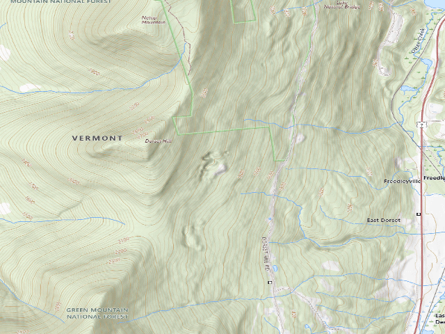 USGS topographic map of Bennington County
