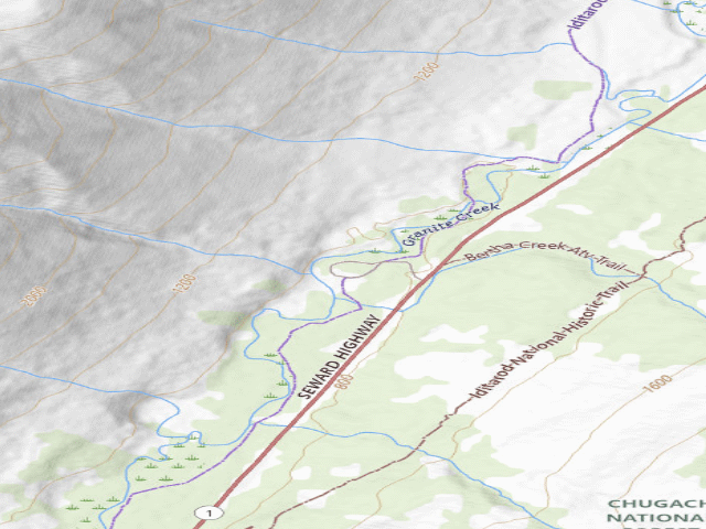 USGS topographic map of Bertha Creek Cg