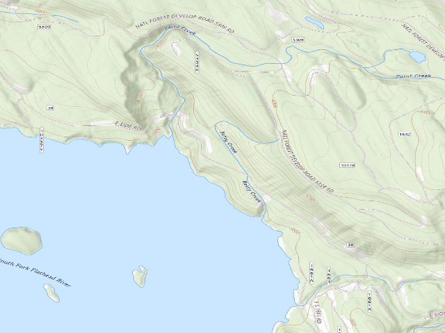 USGS topographic map of Betty Creek Pullout