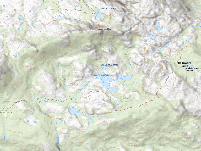 USGS topographic map of Beyers Lakes