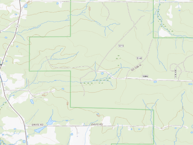 USGS topographic map of Bienville WMA camp site 1