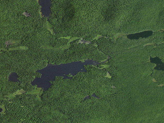 Aerial image of Big Bad Luck Pond Tent Site [DEC #18319] (Hudson Gorge Wilderness)
