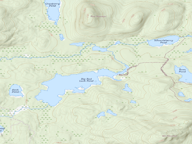 USGS topographic map of Big Bad Luck Pond Tent Site [DEC #18319] (Hudson Gorge Wilderness)