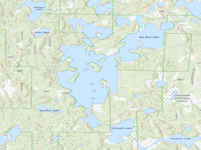 USGS topographic map of Big Bass Island - W68