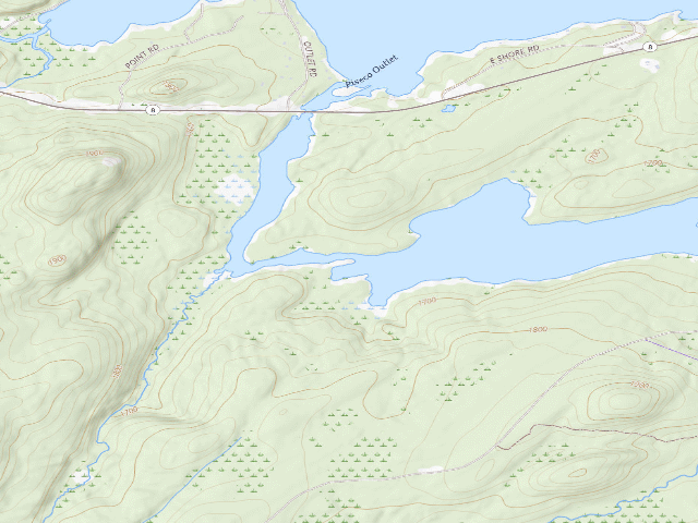 USGS topographic map of Big Bay #1 (Ferris Lake Wild Forest)
