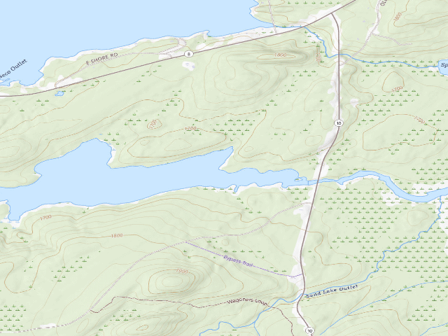 USGS topographic map of Big Bay #3 (Ferris Lake Wild Forest)