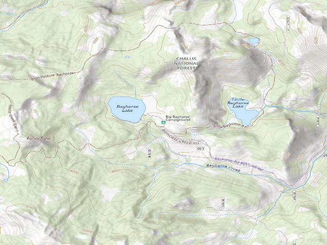 USGS topographic map of Big Bayhorse Campground