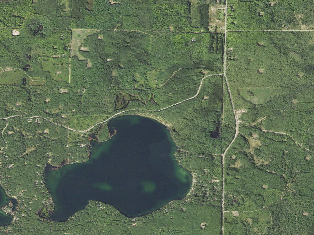 Aerial image of Big Bear Lake State Forest Campground