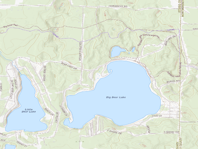 USGS topographic map of Big Bear Pointe State Forest Campground