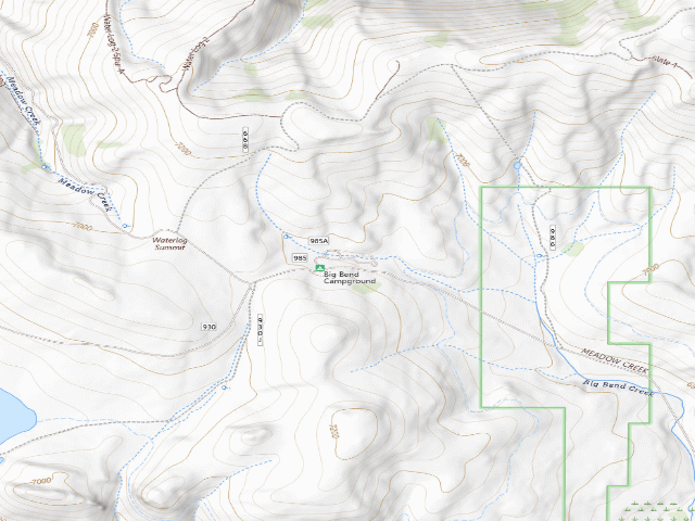 USGS topographic map of Big Bend Campground