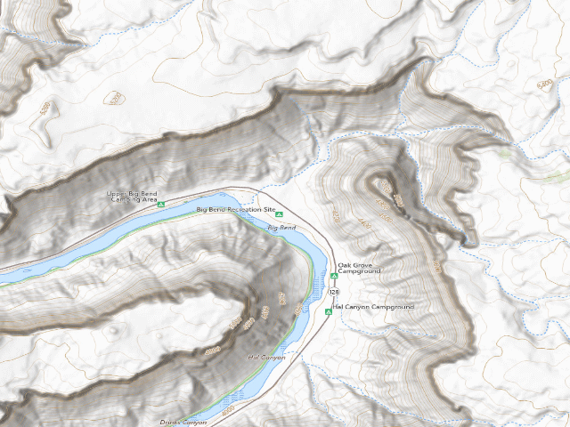USGS topographic map of Big Bend Recreation Site