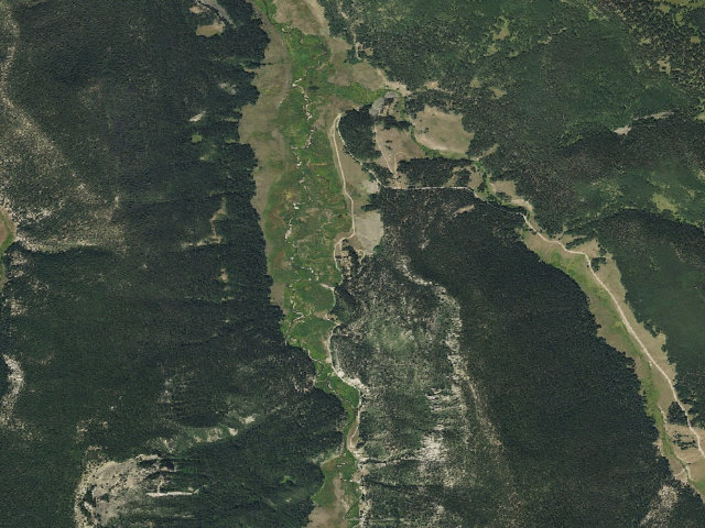 Aerial image of Big Blue Campground