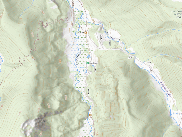 USGS topographic map of Big Blue Campground