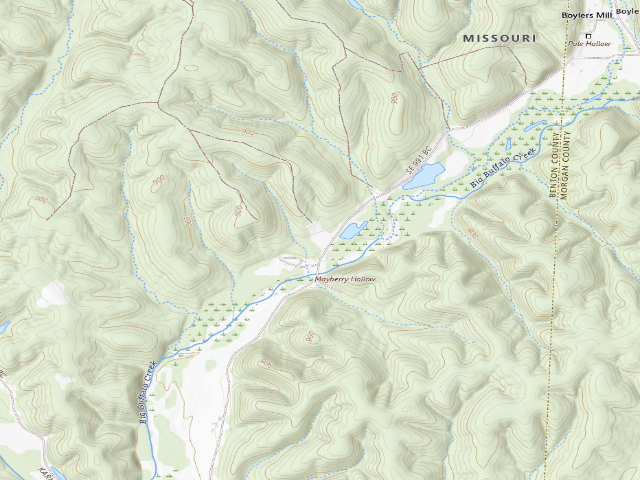 USGS topographic map of Big Buffalo Creek Conservation Area