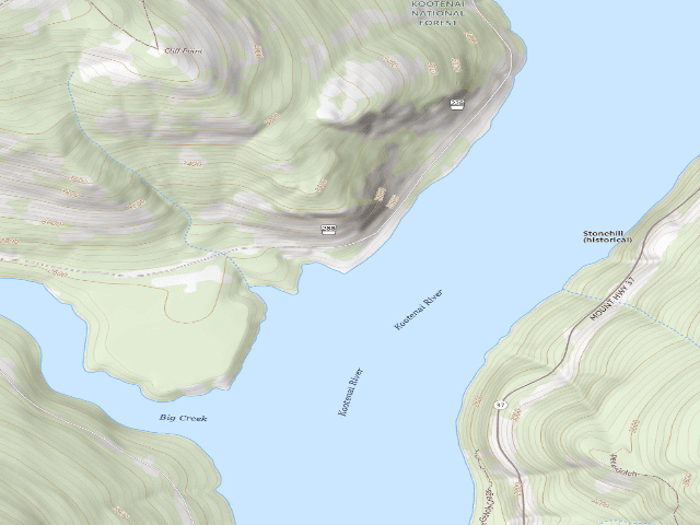 USGS topographic map of Big Creek Boat Site 1