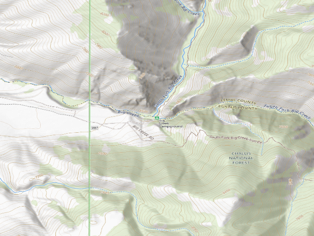 USGS topographic map of Big Creek Campground