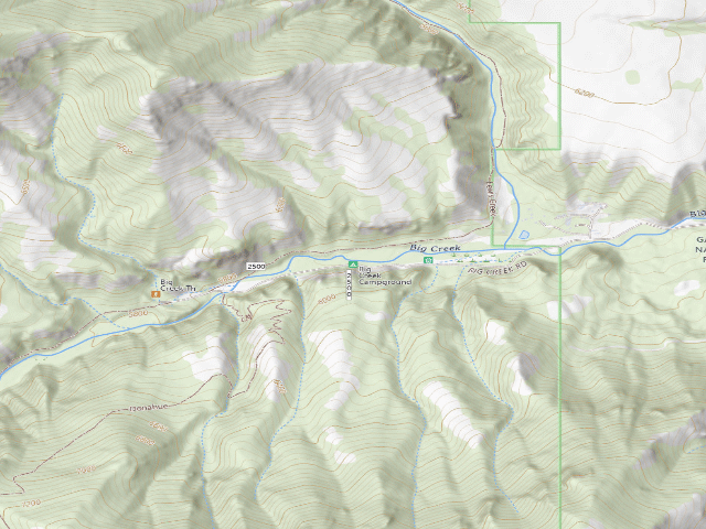 USGS topographic map of Big Creek Campground