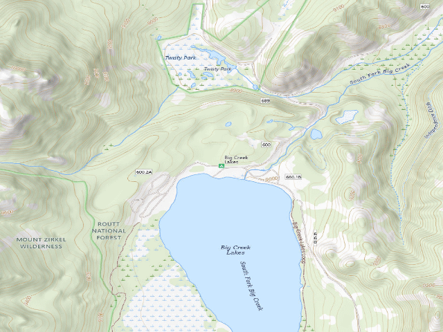USGS topographic map of Big Creek Lakes