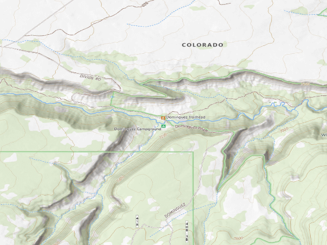 USGS topographic map of Big Dominguez Campground