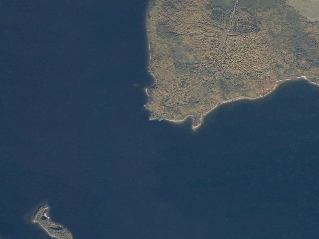 Aerial image of Big Dry Point (Moosehead Lake Shoreline Public Land)