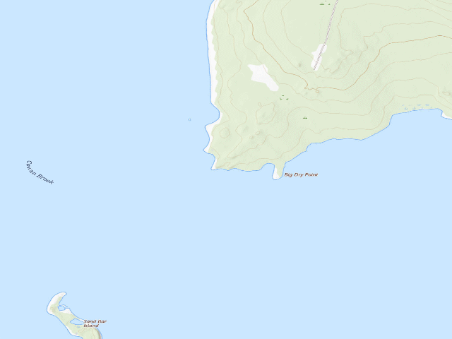 USGS topographic map of Big Dry Point (Moosehead Lake Shoreline Public Land)