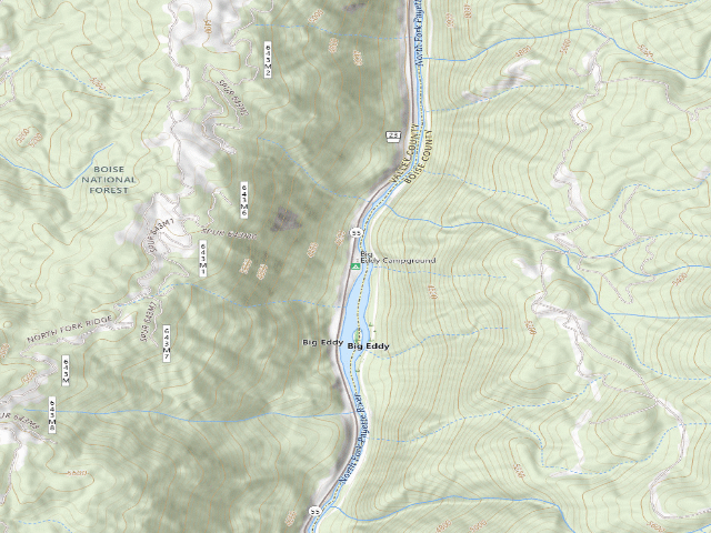 USGS topographic map of Big Eddy Campground