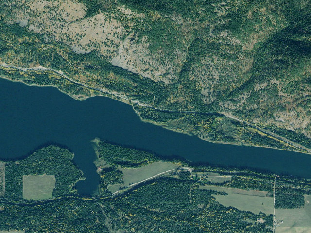 Aerial image of Big Eddy Campground