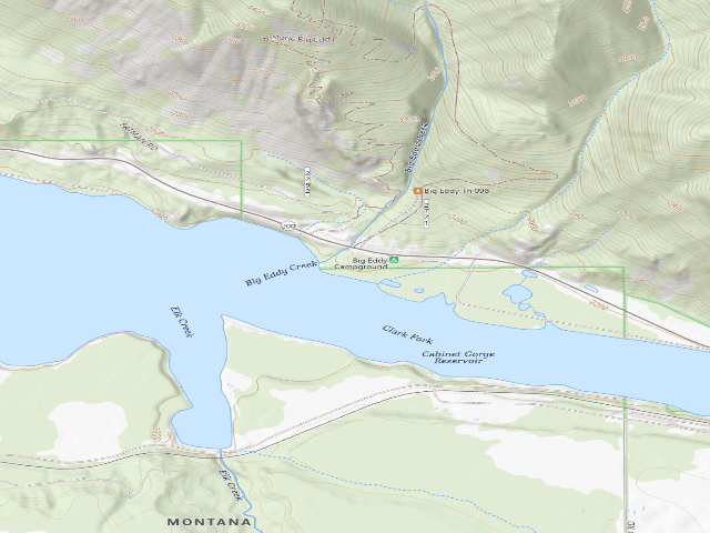 USGS topographic map of Big Eddy Campground