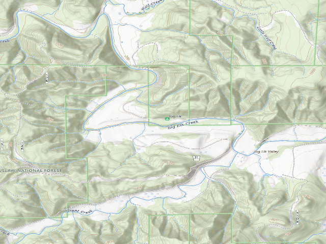 USGS topographic map of Big Elk Campground