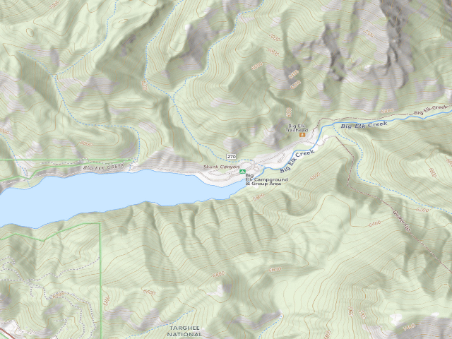 USGS topographic map of Big Elk Creek Campground