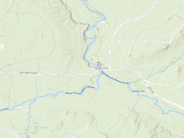 USGS topographic map of Big Eric's Bridge State Forest Campground