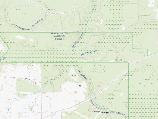 USGS topographic map of Big Gulley Hunt Camp & Boat Ramp