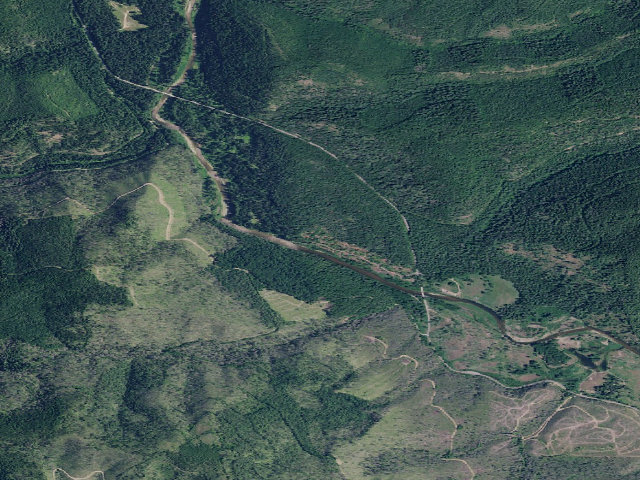 Aerial image of Big Hank Campground