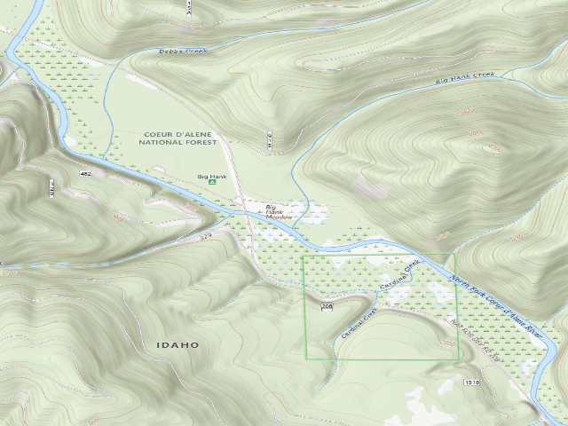 USGS topographic map of Big Hank Meadow E