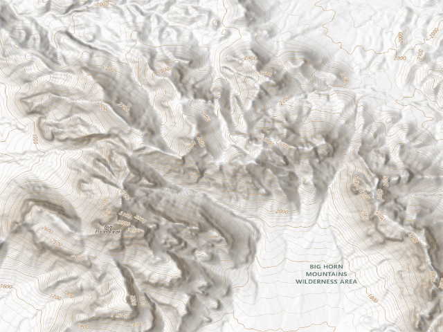 USGS topographic map of Big Horn Mountains Wilderness