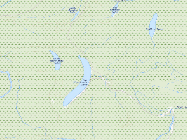 USGS topographic map of Big Hurricane Lake Camping Area