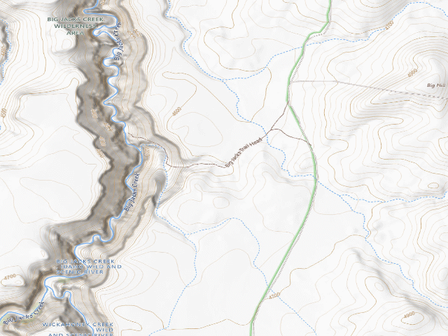 USGS topographic map of Big Jacks Creek Wild And Scenic River