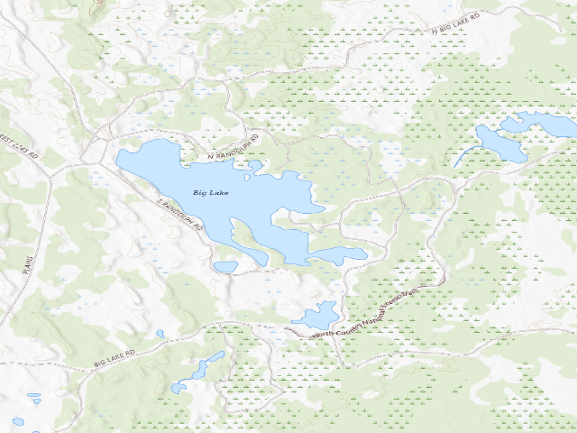 USGS topographic map of Big Lake State Forest Campground