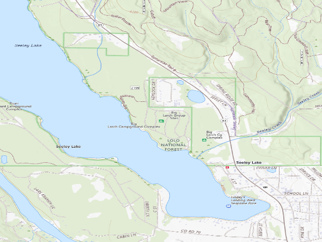USGS topographic map of Big Larch Campground Complex