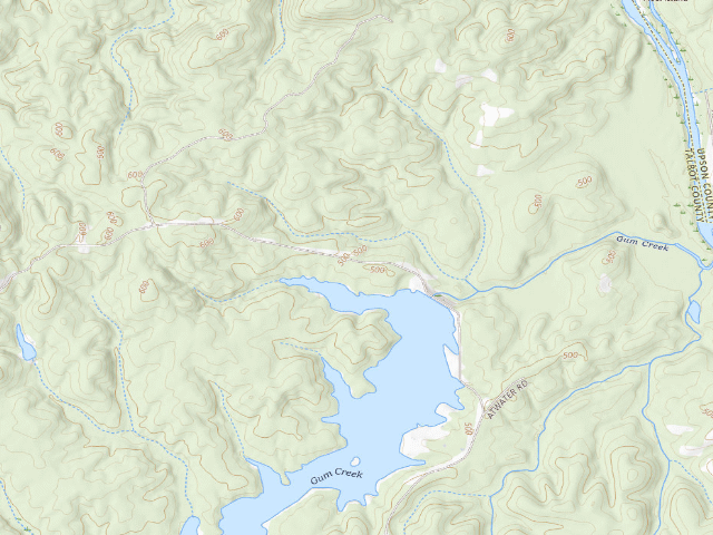 USGS topographic map of Big Lazer Creek WMA - Lakeside Campground