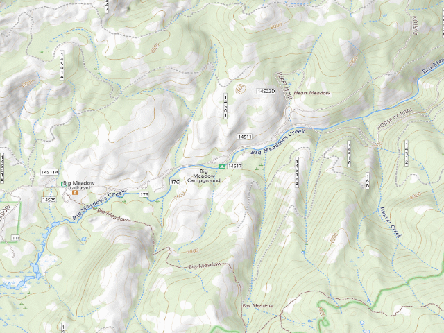 USGS topographic map of Big Meadow Campground