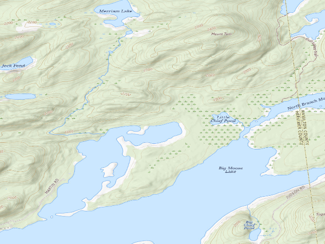 USGS topographic map of Big Moose Lake Designated Campsite 1 [DEC #18913] (Pigeon Lake Wilderness)