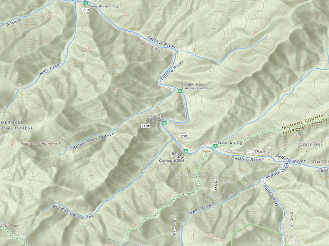 USGS topographic map of Big Oak Cove Cg