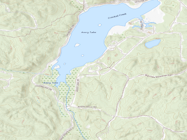 USGS topographic map of Big Oaks Equestrian State Forest Campground
