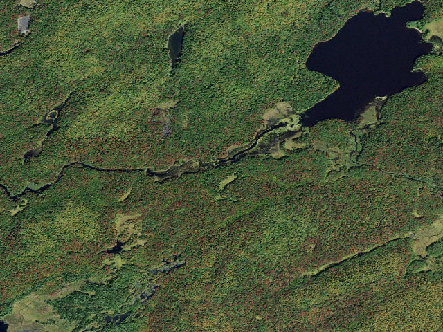 Aerial image of Big Otter Lake Campsite #1 [DEC #15492] (Ha-De-Ron-Dah Wilderness)