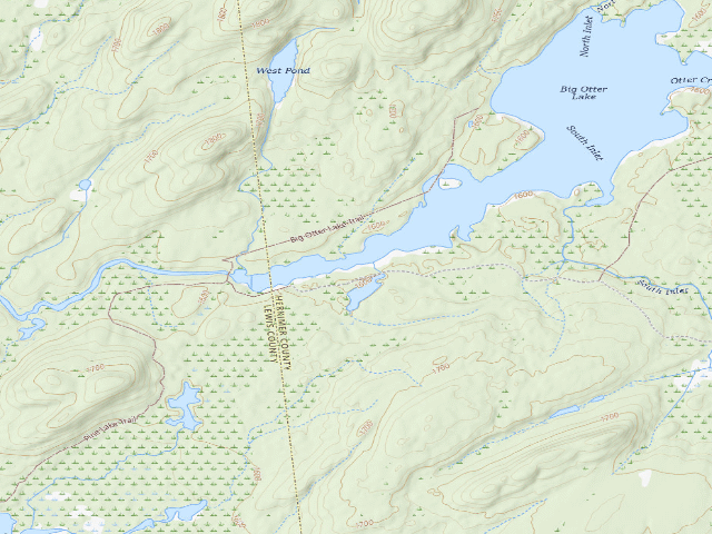 USGS topographic map of Big Otter Lake Campsite #1 [DEC #15492] (Ha-De-Ron-Dah Wilderness)