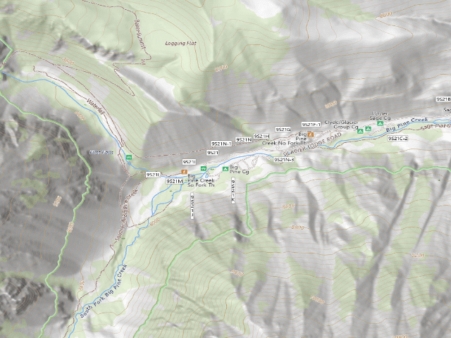 USGS topographic map of Big Pine Cg