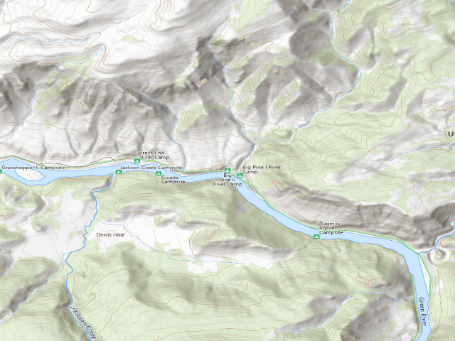 USGS topographic map of Big Pine Ii River Camp