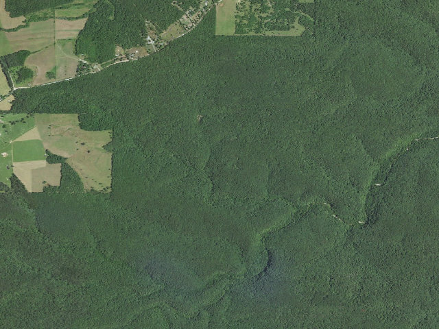 Aerial image of Big Piney trail primitive