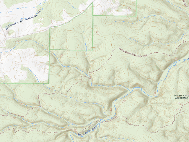 USGS topographic map of Big Piney trail primitive